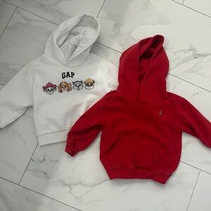 GAP Kids White and Red Character Hoodies